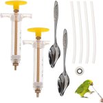 2 pices tuyau d'alimentation pour jeunes oiseaux, une seringue de 10 ml, une cuillre, un tube et un ...