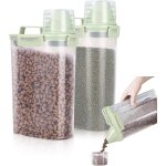 2 set conteneur de nourriture pour animaux, boite croquette chien 2. 5 l, de compagnie conservation, ...