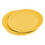Paris prix - lot de 20 assiettes en carton  vitamine  18cm moutarde