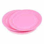Lot de 20 assiettes en carton vitamine 18cm rose Lot de 20 assiettes en carton vitamine 18cm rose