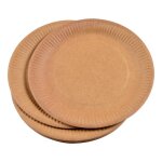 Paris prix - lot de 20 assiettes en carton  vitamine  23cm kraft