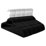 20 cintres en velours pivotant antiglisse, noir + argent 20 cintres en velours pivotant antiglisse, noir + argent