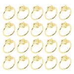 20 pices ronds de serviette en feuille d'or - rond de serviette en ou pour serviettes de table - ronds ...