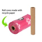 20 rouleaux de sacs a d�jections biod�gradables dog paws epi - rose - avec distributeur, sacs a d�jections ...
