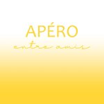 20 serviettes papier apero entre amis jaune 33cm