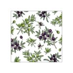20 serviettes papier branches olives noires 33cm