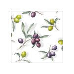 20 serviettes papier branches olives vertes noires 33cm