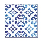 20 serviettes papier carreaux de ciment bleu 33cm