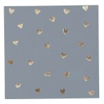 20 serviettes papier cocktail petit c?'ur 24cm bleu