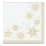 20 serviettes papier premium etoile 40cm champagne