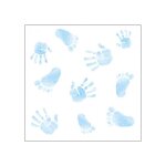 20 serviettes papier mains pieds bebe 33cm bleu