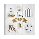 20 serviettes papier plage decoration mer 33cm