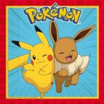20 serviettes papier pokemon next generation 33cm