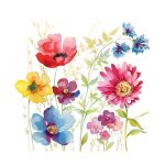 20 serviettes papier prairie aux papillons 33cm