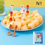 24 / 8 / 6pcs mignon bento alimentaire fourchette en plastique cueillette de fruits enfants bento djeuner ...