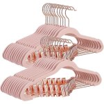 24 cintres pinces velours rose