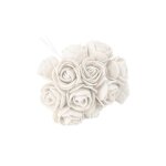 24 fleurs deco rosette mousse 11x2cm blanc