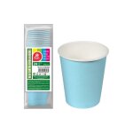 24 gobelets carton biodegradable 20cl bleu clair