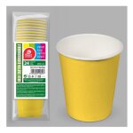 24 gobelets carton biodegradable 20cl jaune