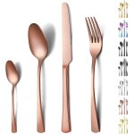 24 pieces set de couverts de table, ensemble de couverts en acier inoxydable pour 6 personnes, comprenant ...