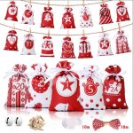 24 sac calendrier de l'avent, diy calendrier tissu remplir soi meme, 2023 sacs cadeau de no�l avec 24 ...