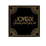 24 serviettes papier anniversaire gatsby 33cm noir