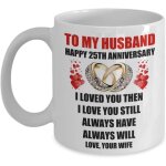 25e 25 ans cadeaux d'anniversaire de mariage pour mari, lui, hommes de sa femme, mariage romantique, ...