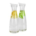 2pcs 1l carafes a eau en plastique avec couvercles blancs a onglets rabattables - emplacement incassable ...