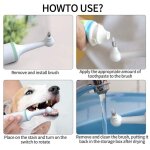 2pcs chien pet brosse a dents electrique polisseur de dents chien bouche nettoyage d�tartrage outil de ...