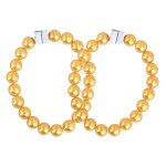 2pcs embrasse a rideau aimant� perle cravate pour store voilage en polyester yellow 30cm