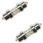 2x ampoule 12v 8w led diametre 10mm x longueur 36mm interieur plafonnier voiture japonaise moto scooter ...