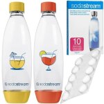 2x bottles sodastream fuse 1l jaune / orange + 10 pastilles détartrage 2x bottles sodastream fuse 1l jaune / orange + 10 pastilles détartrage