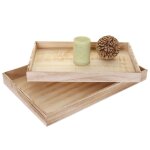 2x plateau de service t285, style shabby brun nature