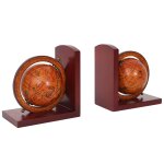 2x serre - livres hwc - b79, globe terrestre, mappemonde, marron