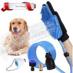 3 en 1 gant toilettage pour animaux: douche, massage, epilation, pulv�risateur de douche a l'int�rieur ...
