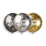 3 ballons bio shiny anniversaire 48cm multicolore