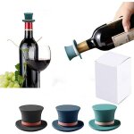 3 bouchons de bouteille a capuchon magique en silicone, bouchons de bouteille scells et frais