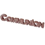 3 lettres pailletées communion rose gold 15, 5cm pour décoration de table ref / dec766 3 lettres pailletées communion rose gold 15, 5cm pour décoration de table ref / dec766