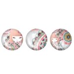 3 magnets ronds en verre assortis kimmidoll - rose et bleu 3 magnets ronds en verre assortis kimmidoll - rose et bleu