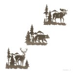 3 pcs m�tal mur art d�cor animal rustique concise d�coration suspendue pour salon chambre int�rieur, ...