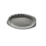 3 plats de service aluminium ovale 35x24cm argent