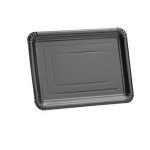 3 plateaux carton rectangle argente 34x45cm