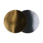 3 supports gateau carton rond 20cm or argent