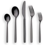 30 pices titane plaqu noir ensemble de couverts, 30 pices noir ensemble de couverts, argenterie noir, ...