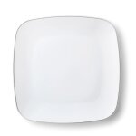 32 assiettes carr�es prestiges blanches et argent