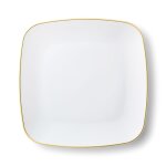 32 assiettes carrées prestiges blanches et or 32 assiettes carrées prestiges blanches et or
