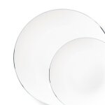 32 assiettes classic collection blanc argent