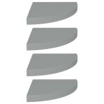 323924 vidaxl floating corner shelves 4 pcs grey 35x35x3, 8 cm mdf