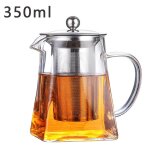 350 - 950ml teapot glass with infuser heated resistant container flower tea herbal pot mug kettle square ...