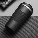 380ml / 510ml double stainless steel coffee thermos mug with non - slip case car vacuum flask travel ...